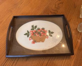 Custom needlepoint tray