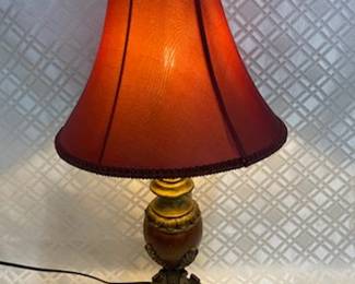 Decorative Lamp w/Burgandy Shade