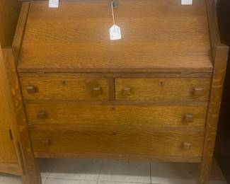 Oak Mission Desk- Arts & Crafts 