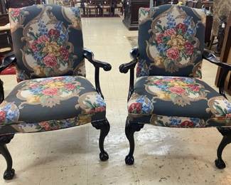 Pr. Chippendale Style Armchairs 
