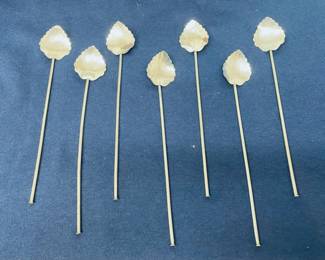 Set of 7 Mexican Sterling Cocktail Swizzle Sticks 