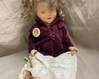18" Composition Shirley Temple w/Pin 