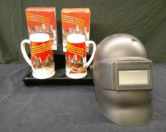 Welding Helmet      Budweiser Steins