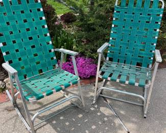 Vintage Folding Aluminum Lawn chairs