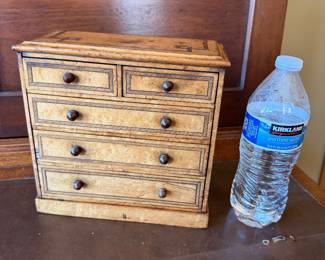 Antique miniature Birdseye maple chest