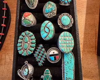 Sterling silver and turquoise rings