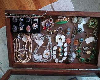 Sterling Silver rings, bracelets and vintage costume