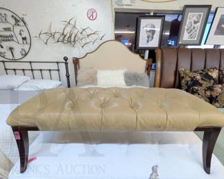BAKER LEATHER BED BENCH