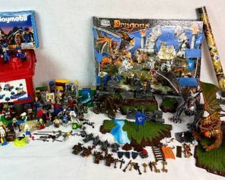 Lego, Mega Blocks and Playmobil Playsets