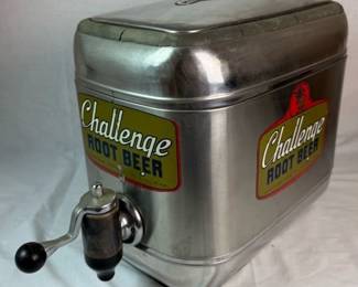 Vintage Challenge Root Beer Metal Ice Chest Cooler from MN State Fair Booth circa 1950's