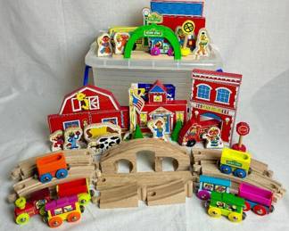 Vintage Sesame Street Natural Wood Train Set