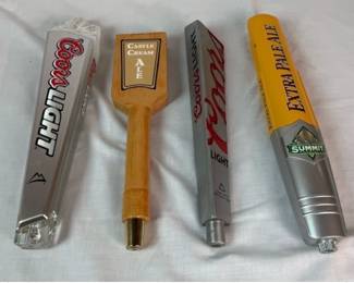 Collectible Beer Tap Handles from Coors Light, Castle Cream Ale and Summit Extra Pale Ale