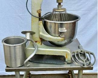 20 Qt Hobart Commercial Mixer Model A 200 with Bowl and Mixing Accessories/Attachments