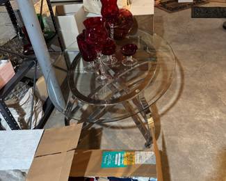 Chrome and Glass Coffee Table 