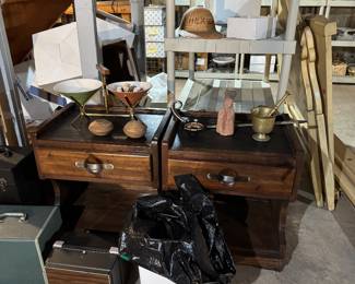 Vintage Side Tables - match Vinyl Stools 