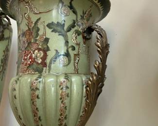 Neoclassical revival style large decorative urn set in bronze and brass $125
