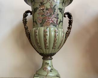 Neoclassical revival style large decorative urn set in bronze and brass $125