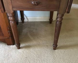 Vintage Wood Two-Drawer Side Table