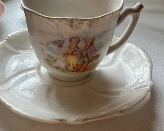 Vintage Man Woman Tea Cup Set