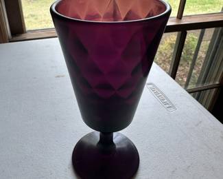 amethsyt purple pressed glass goblet