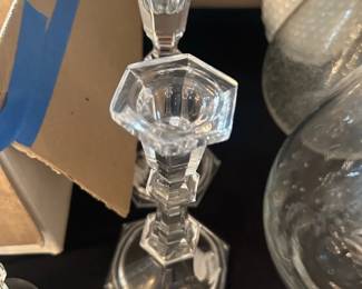 Pair of Glass Candle Holders