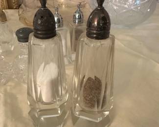 Vintage Glass Salt and Pepper Shakers