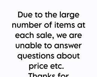 Thanks for understanding we can't answer texts or calls!