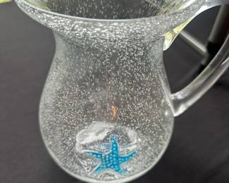 Lenox Starfish art glass pitcher
