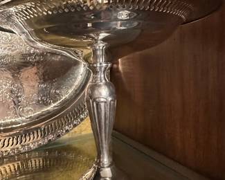 vintage silver-plated pedestal compote dish