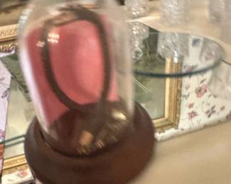 1889 Human Hair Watch Fob Dome