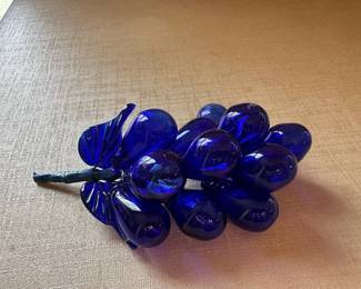 Cobalt Blue Glass Grape Cluster