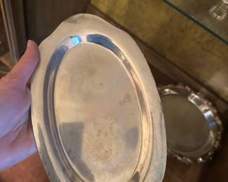 scalloped oval silver plate