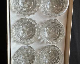 Cut Glass Salt Cellars Set of Six