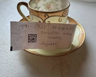Nippon Porcelain tea cup and saucer from Japan