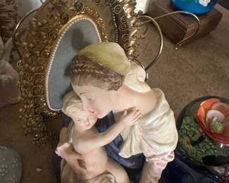 Madonna and Child Porcelain Statue