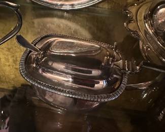silver butter dish