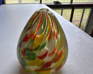 Pearlessence hand blown glass bud vase