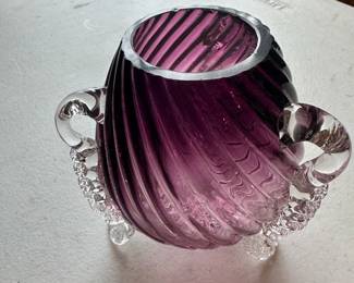 swirled purple Murano glass vase