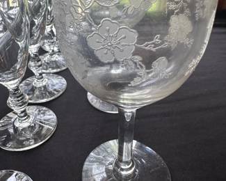 vintage edged glass goblet