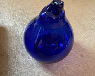 Vintage Cobalt Blue Glass Paperweight