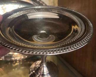 vintage silver-plated pedestal compote dish