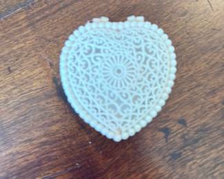 Vintage Heart Shaped Trinket Box