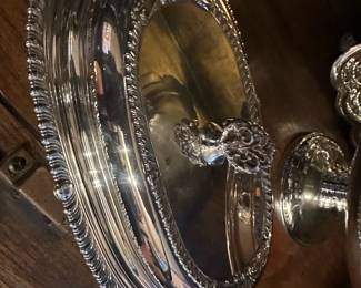 vintage silver-plated covered serving dish