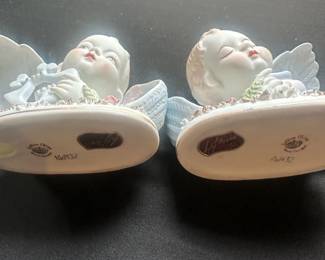 Lefton porcelain cherub angel busts
