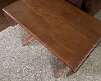 vintage wooden drop leaf table