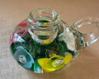 vintage art glass paperweight 
