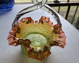 collectible vintage glass basket
