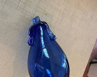 Vintage Cobalt Blue Glass Paperweight