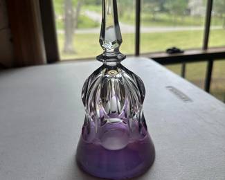 vintage cranberry crystal dinner bell