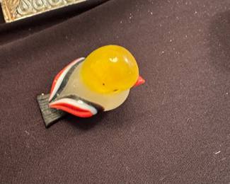 Vintage Small Glass Bird Figurine